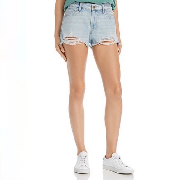 Frame Le Grand Garçon Shredded Cut Off Shorts - Picture 2 of 9